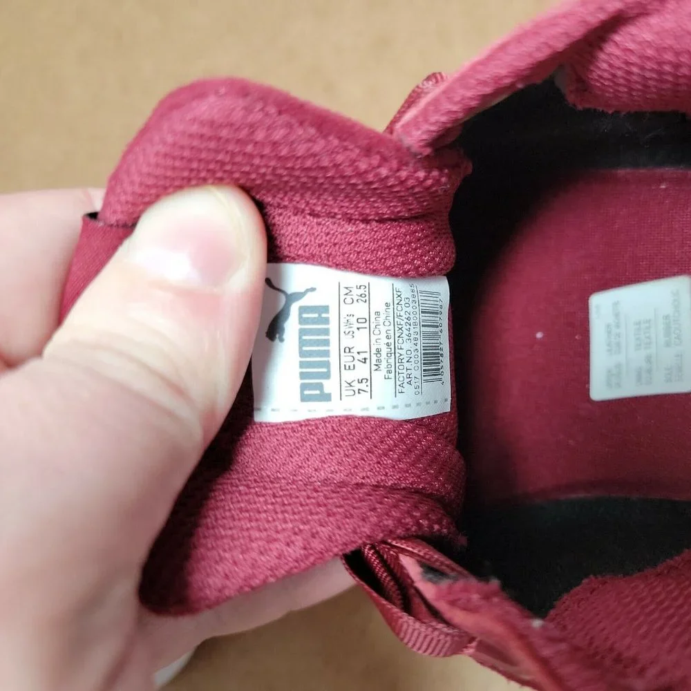 Puma Women's Sneakers Shoes Size 10M Ribbon Laces Soft Foam Insole Maroon
